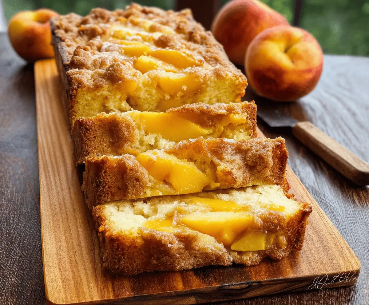 Easy Peach Cobbler Pound Cake Recipe