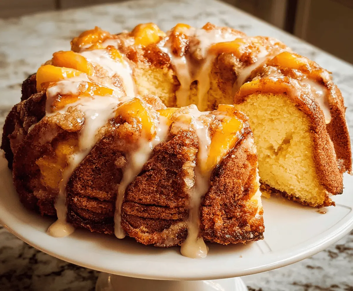 Easy Peach Cobbler Pound Cake Recipe