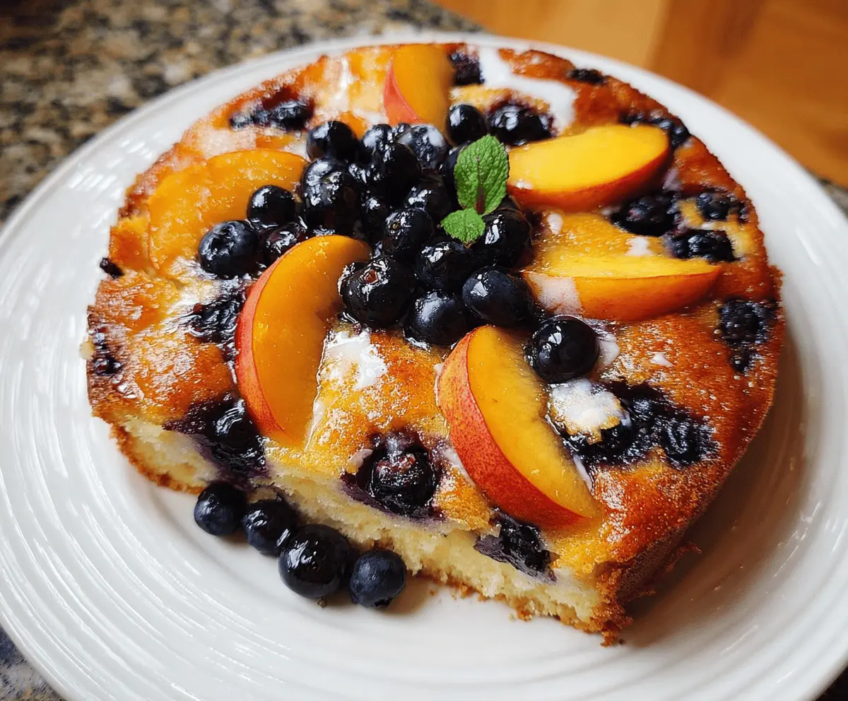 Easy Peach and Blueberry Greek Yogurt Cake Recipe