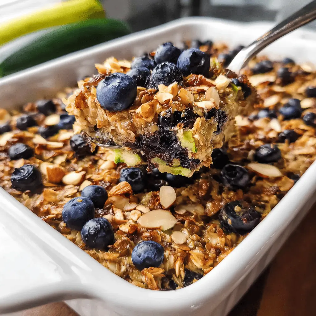 Healthy Zucchini Blueberry Baked Oatmeal Recipe