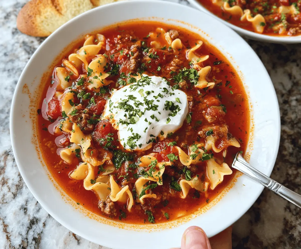 Easy Crockpot Lasagna Soup Recipe