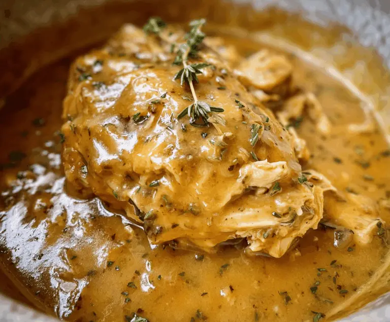 Easy Slow Cooker Chicken and Gravy Recipe