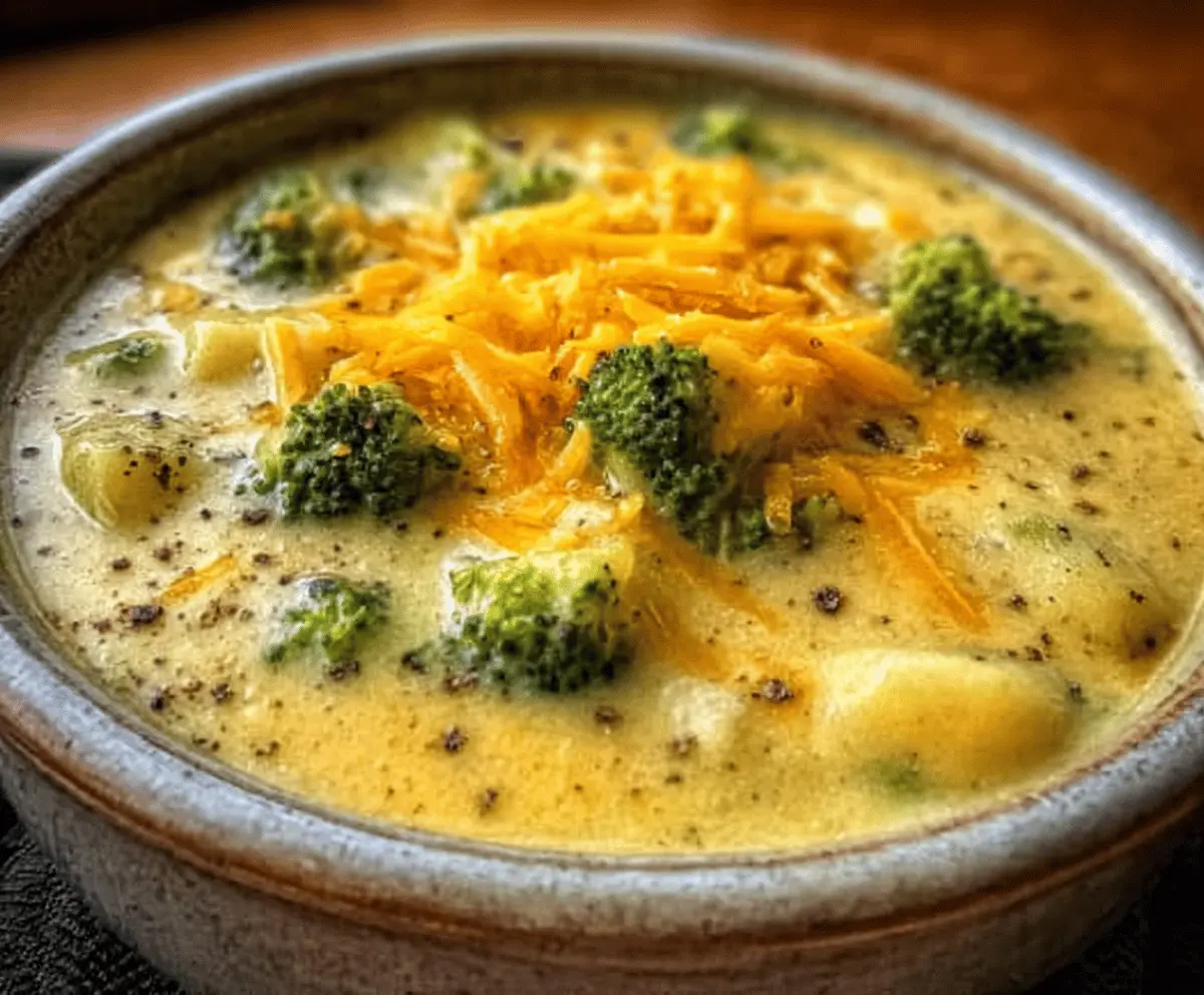 Easy Crock Pot Broccoli Cheddar Potato Soup