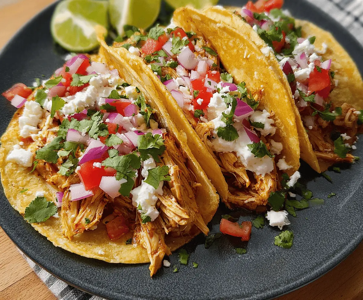 Healthy Crockpot Chicken Tacos Easy Dinner Recipe