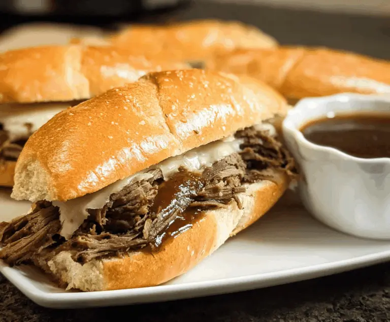 Easy Crockpot French Dip Recipe with Tender Beef