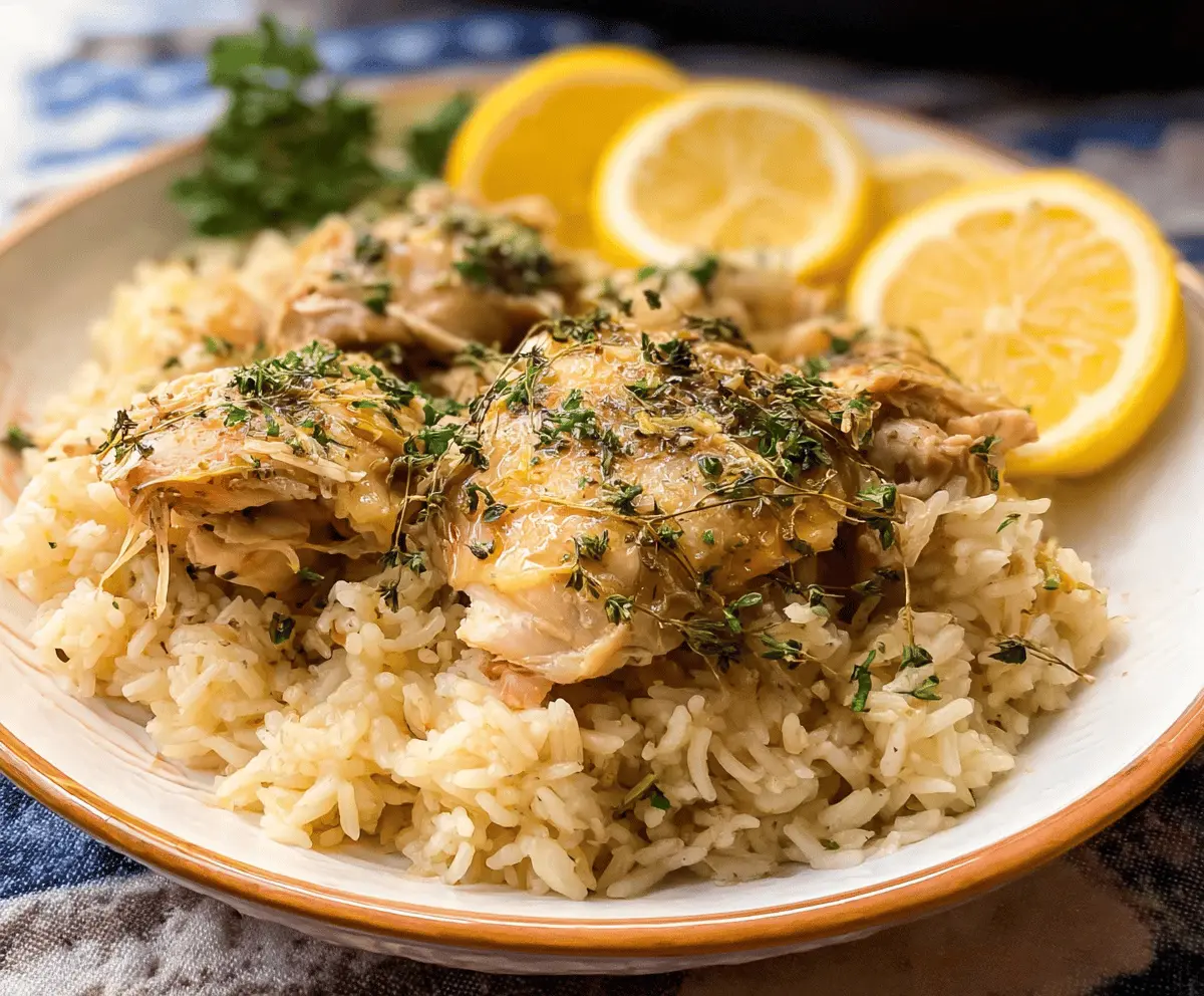 Slow Cooker Lemon Herb Chicken with Creamy Rice
