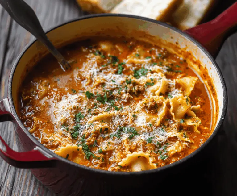One-Pot Cheesy Lasagna Soup