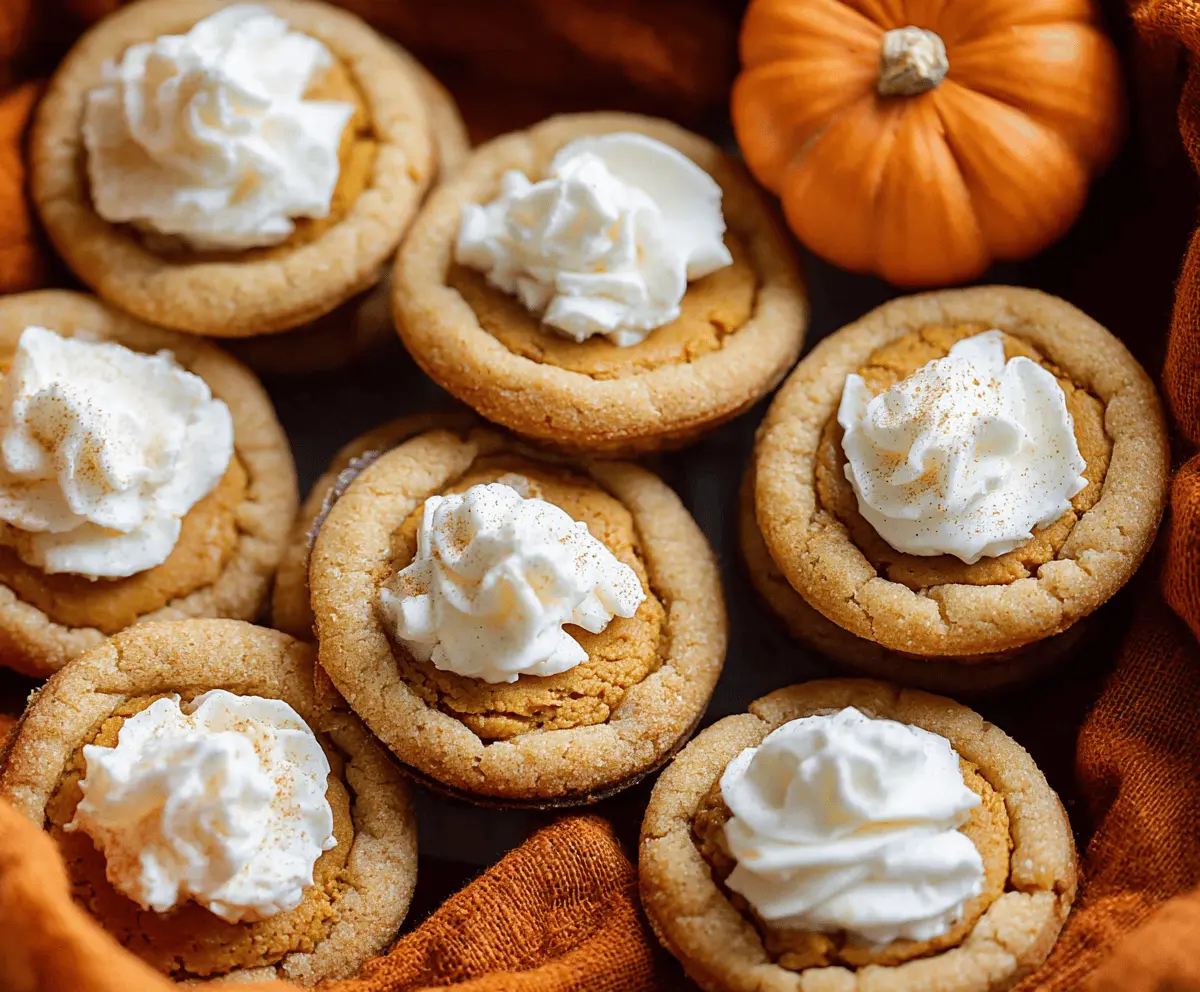 Delicious homemade pumpkin pie cookies with spiced pumpkin filling and a golden cookie crust, perfect for fall desserts.