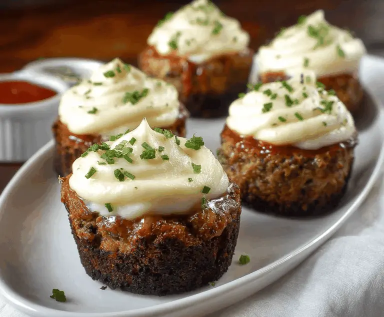 Meatloaf Cupcakes With Mashed Potato Frosting