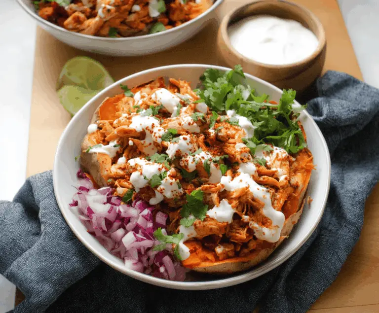 Pulled Chicken Sweet Potato Bowls