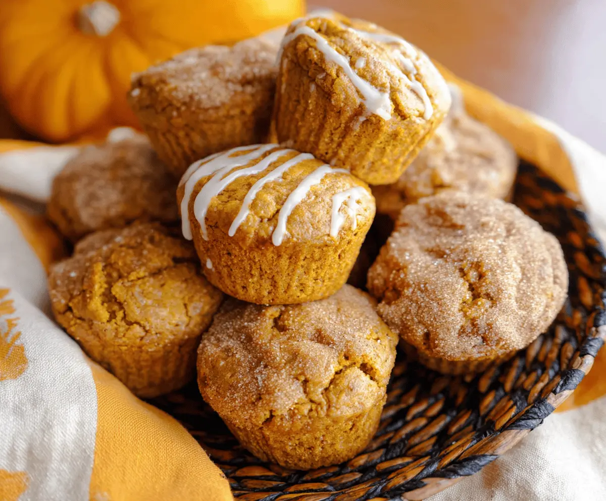 Delicious homemade pumpkin sour cream muffins topped with cinnamon, perfect for fall breakfast or snack.