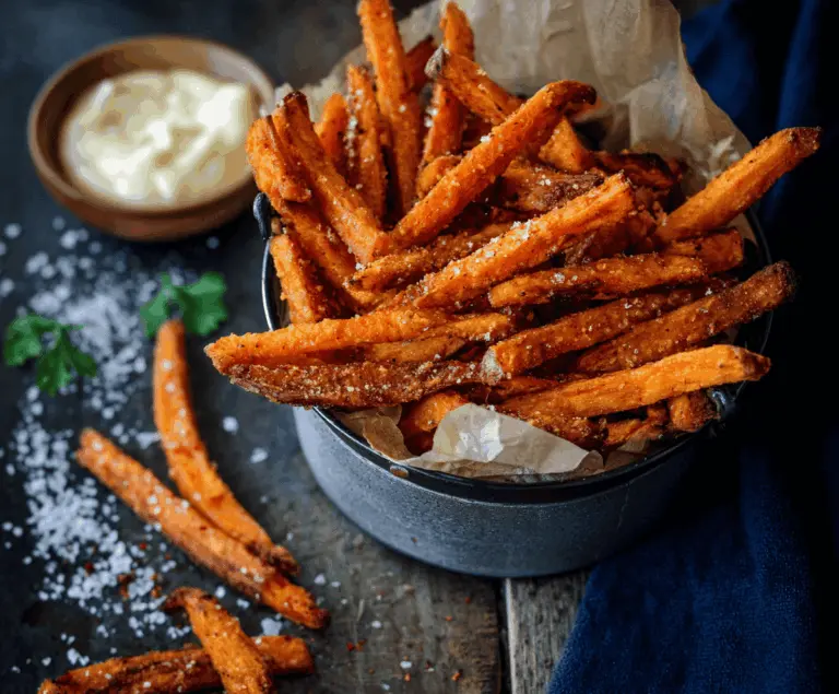 Spicy Garlic Sweet Potato Fries