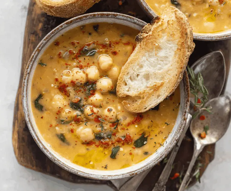 Vegan Garlic Chickpea Soup