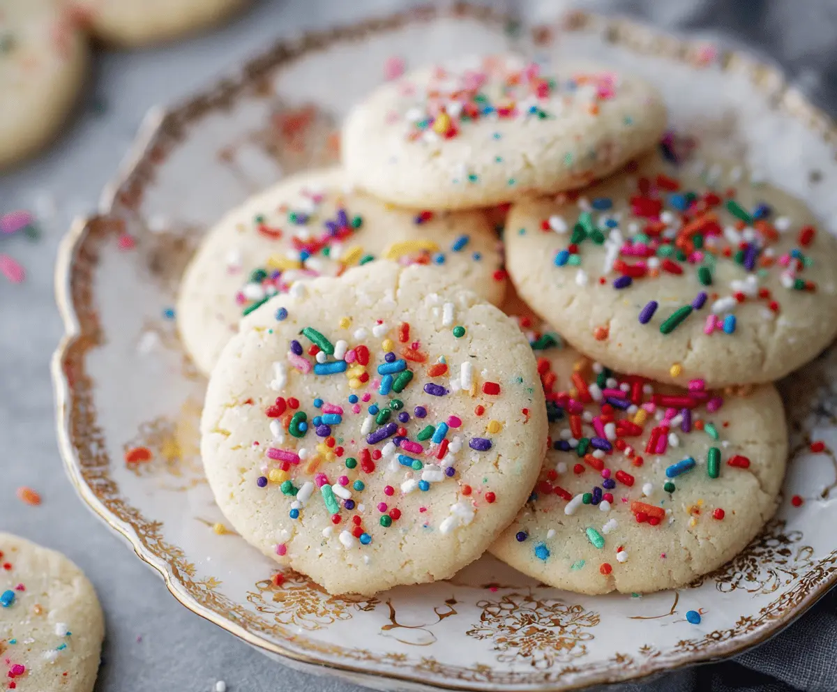 Delicious homemade 3-ingredient sugar cookies on a baking sheet, perfect for quick treats.