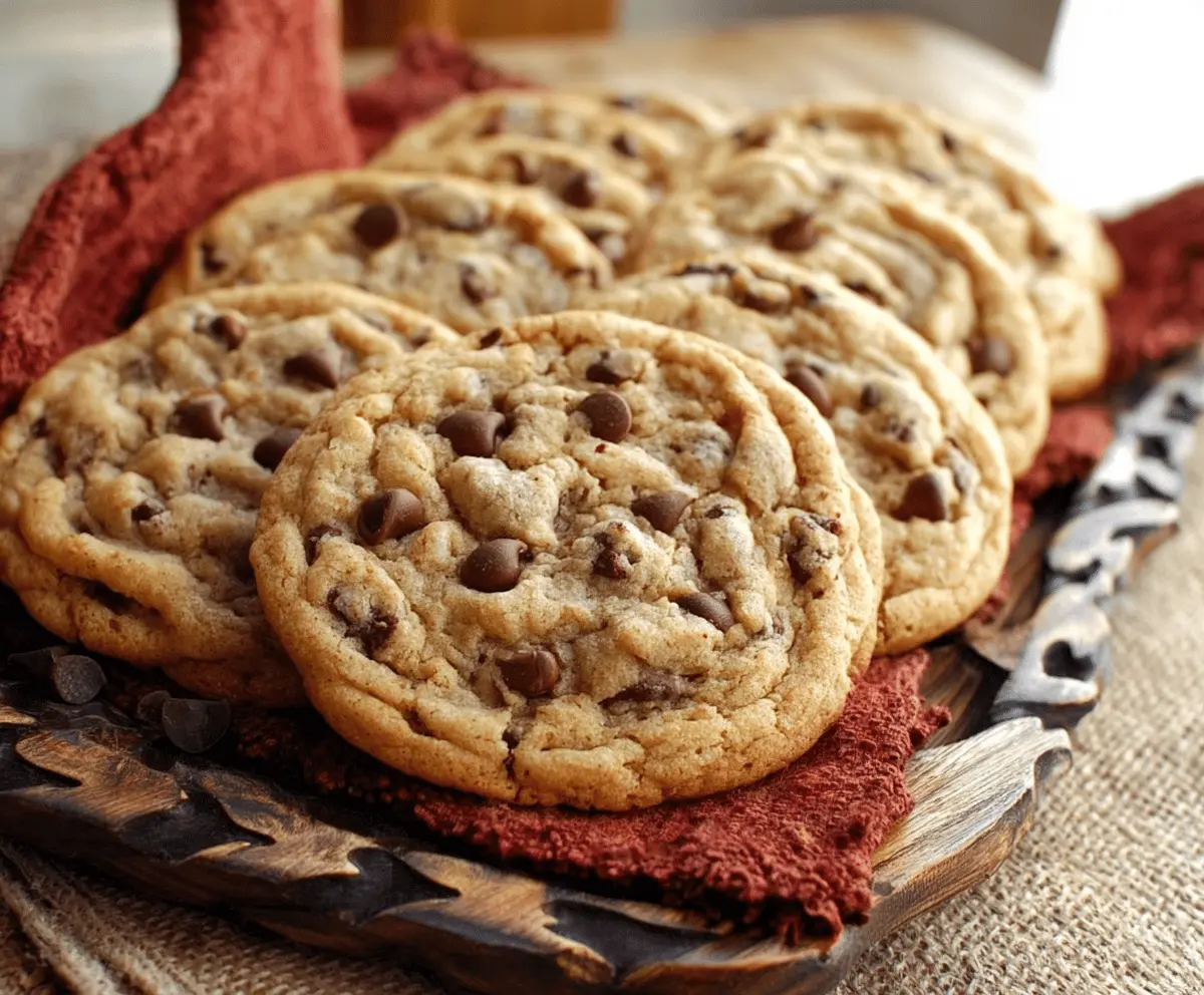 Delicious homemade chocolate chip cookies on a baking tray, perfect for a sweet treat.