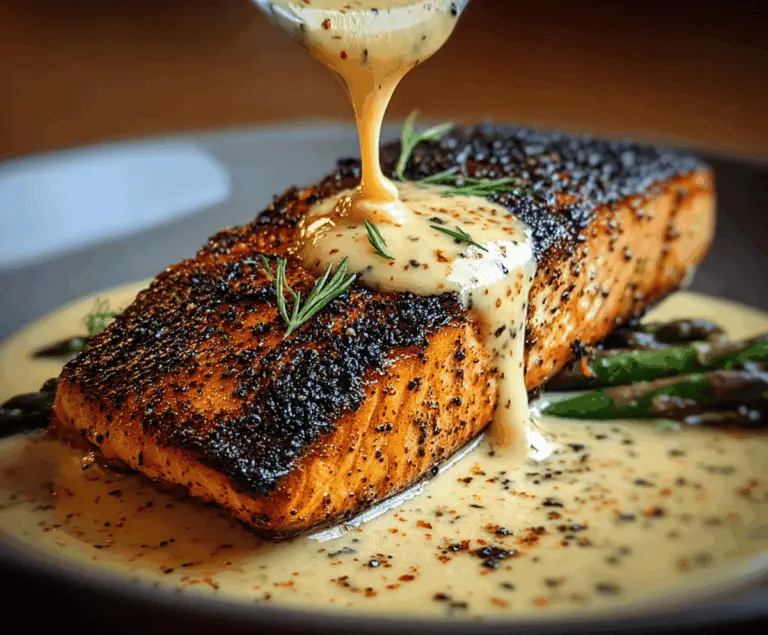 Blackened Salmon With Creamy Dijon Sauce