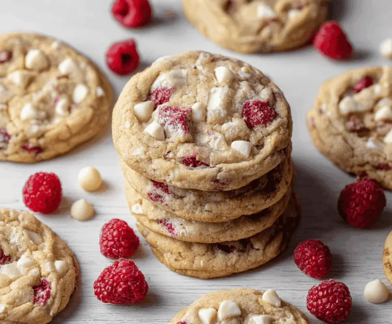 Chewy Raspberry White Chocolate Cookies