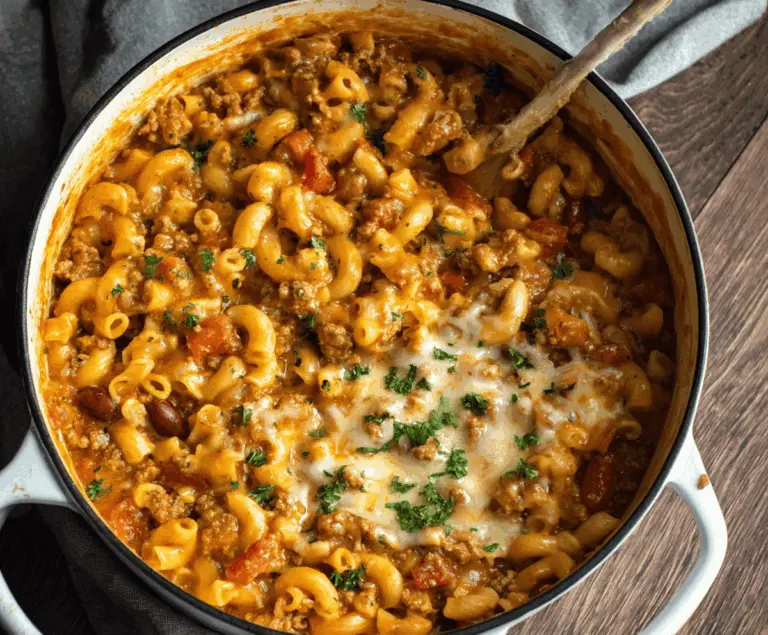 One Pot Chili Mac And Cheese