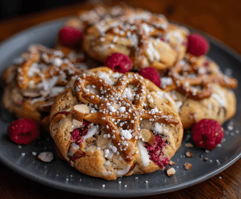 Raspberry Pretzel Cookies