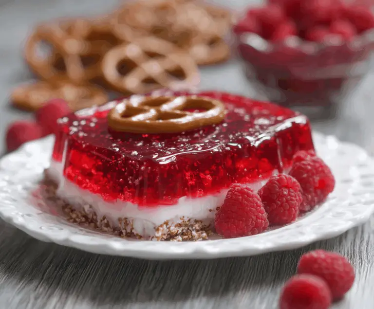 Raspberry Pretzel Jello