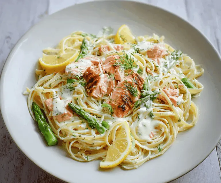Salmon Pasta With Lemon Cream Sauce