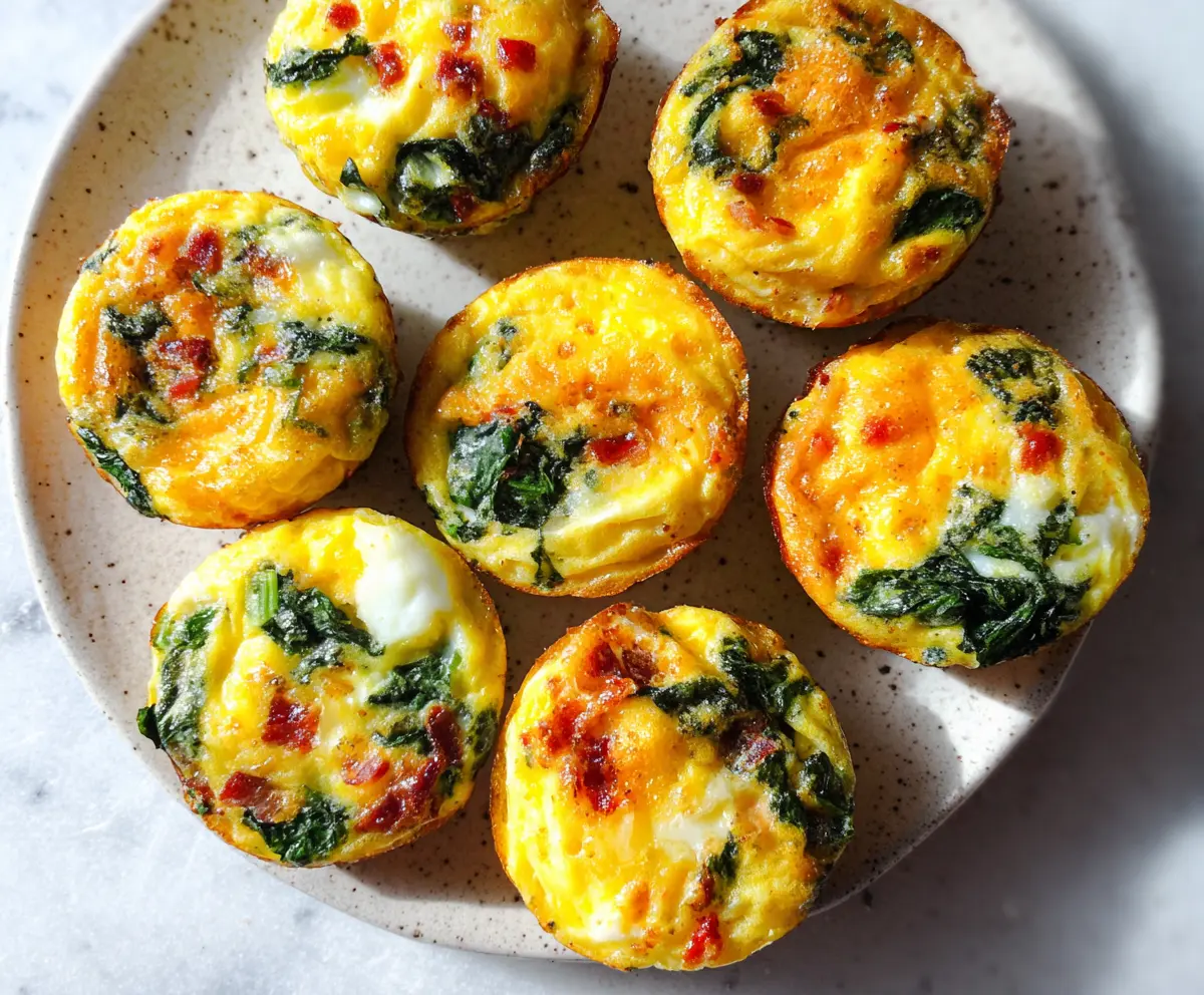 Healthy baked egg muffins with vegetables and cheese for breakfast