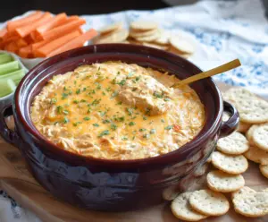 Delicious Crock Pot Chicken Dip served in a bowl, perfect for parties and gatherings.