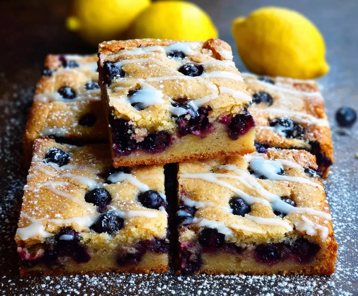 Delicious Blueberry Lemon Blondies with fresh blueberries and zesty lemon flavor