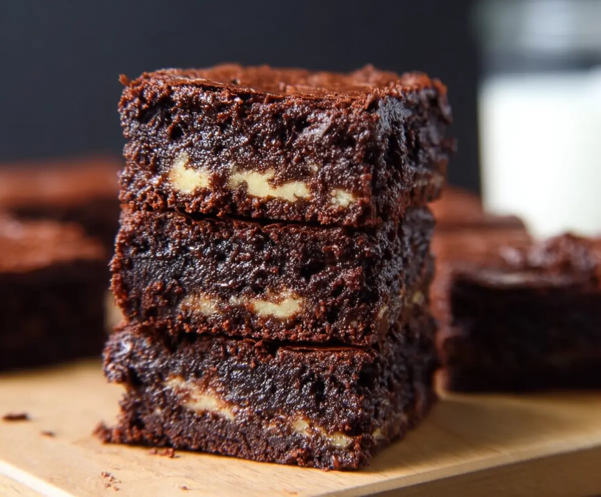 Delicious gluten-free cottage cheese brownies with a rich chocolate appearance