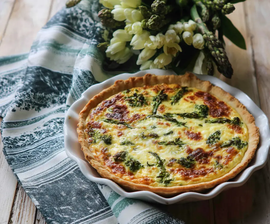 Delicious Easter Brunch Quiche filled with fresh vegetables and cheese, perfect for spring celebrations.