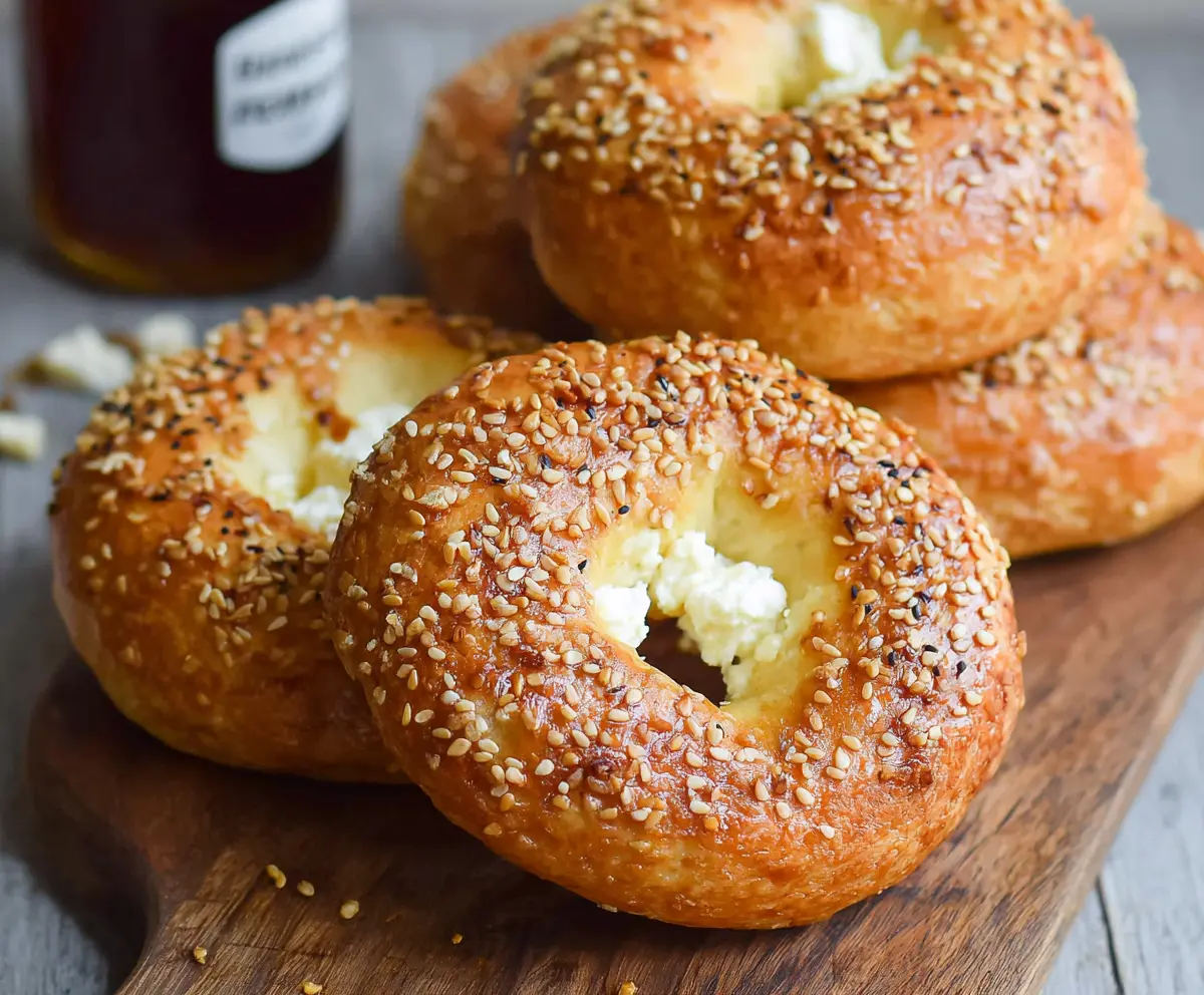 Delicious gluten-free cottage cheese bagels on a plate, perfect for a healthy breakfast option.