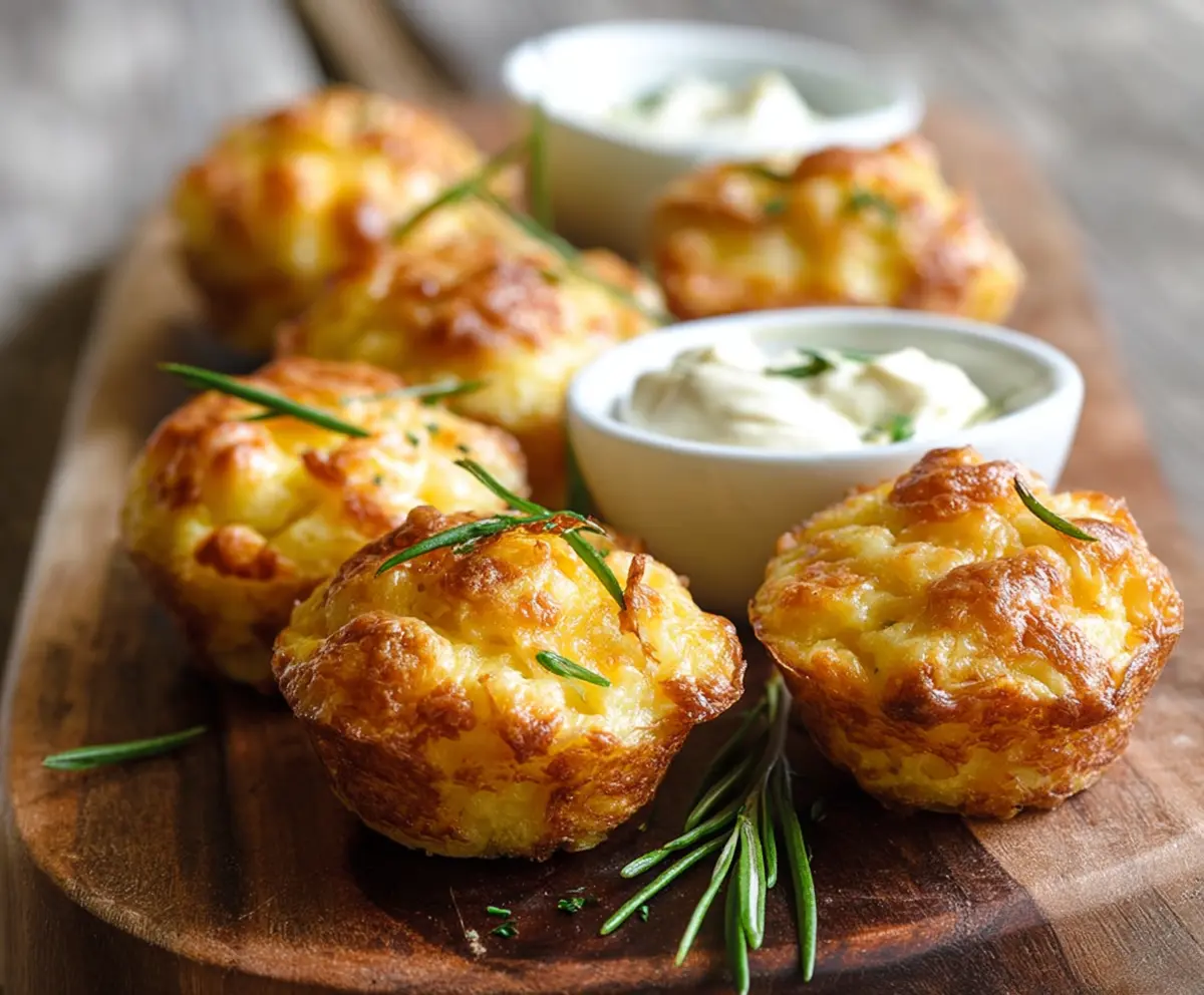 Delicious mashed potato cheese puffs with golden crispy coating and melty cheese inside.