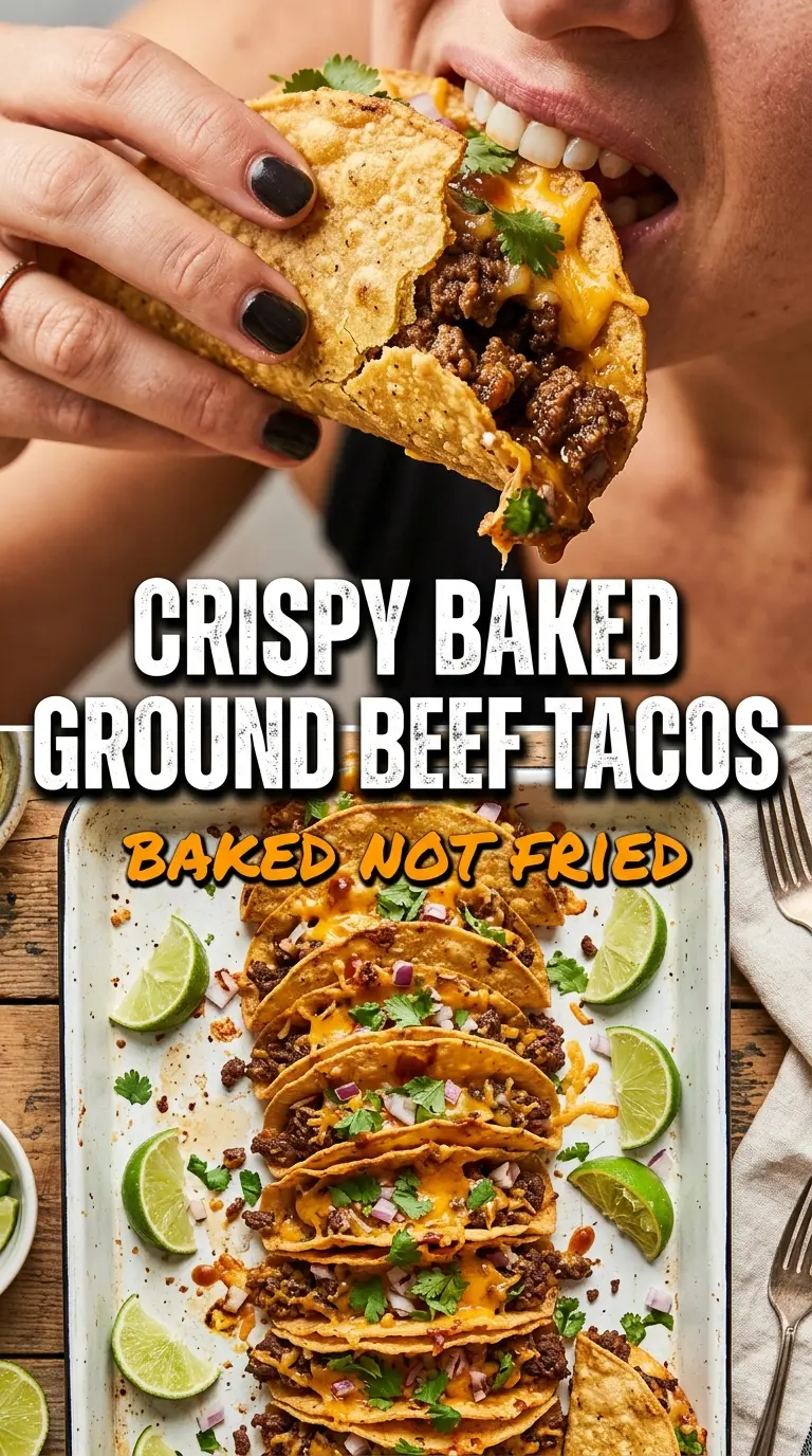 Crispy Baked Ground Beef Tacos golden crunchy