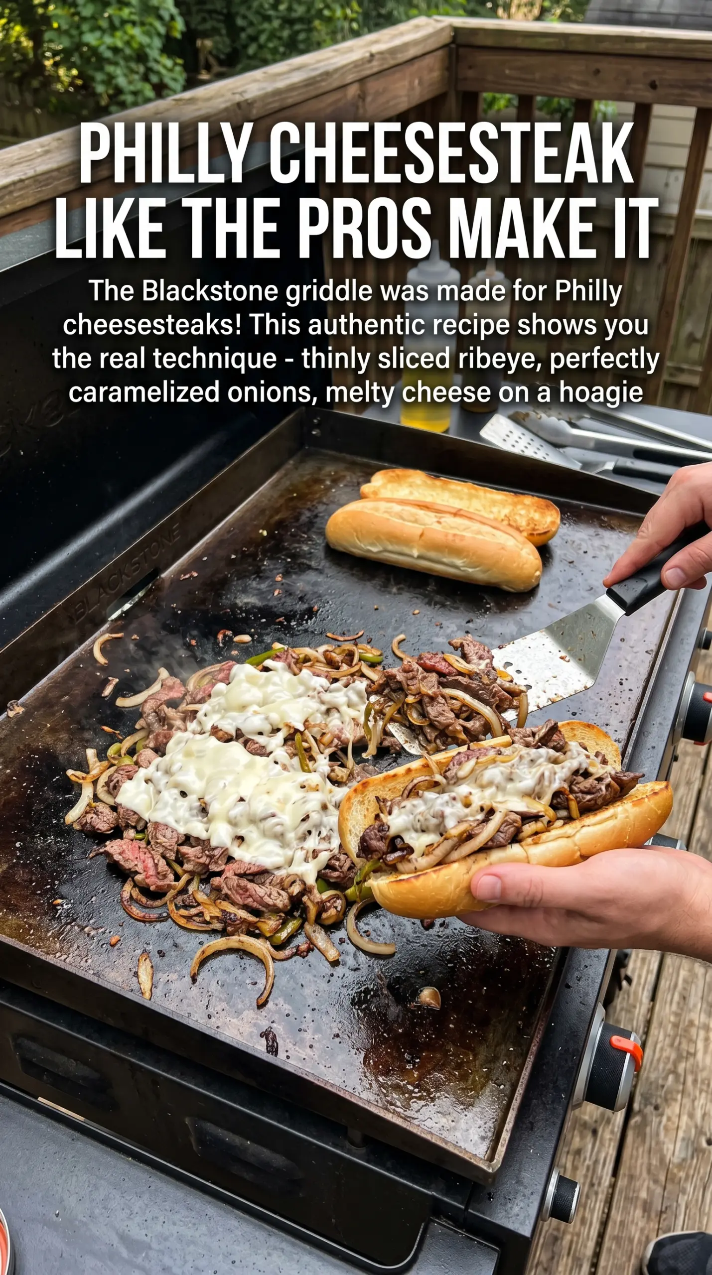 Authentic Blackstone Philly Cheesesteak savory melty