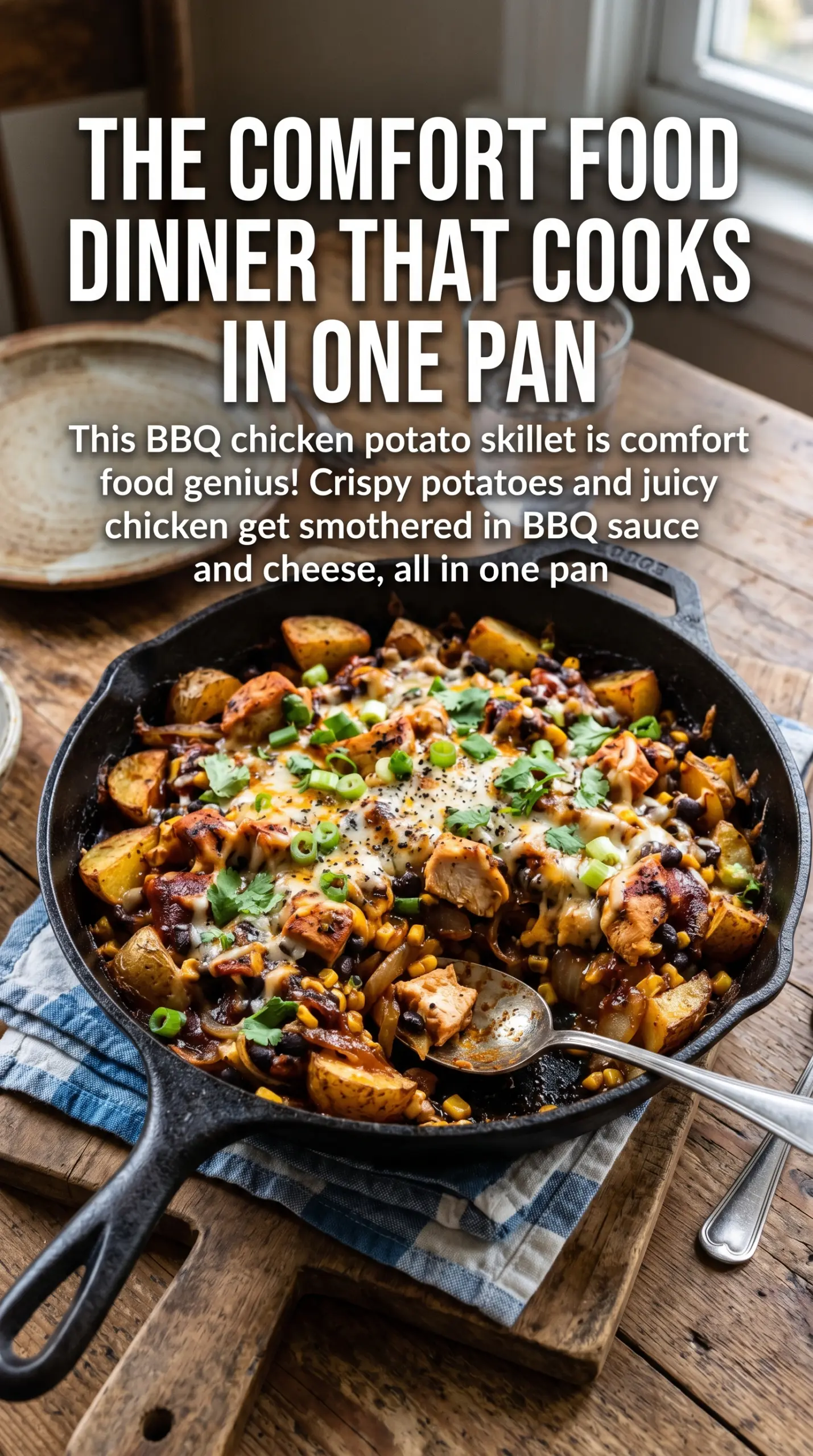 BBQ Chicken Potato Skillet smoky hearty skillet