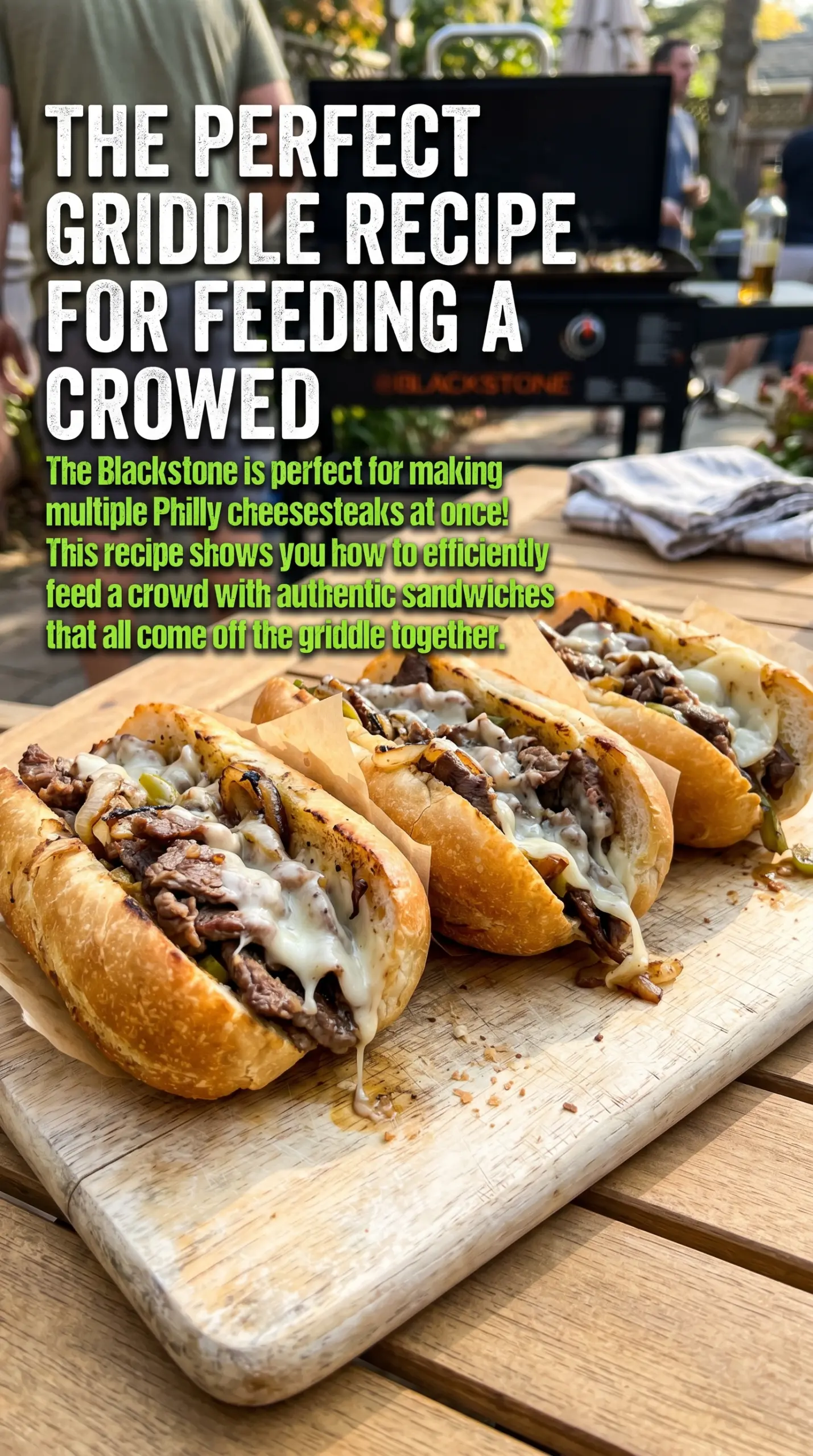 Blackstone Philly Cheesesteak Sandwiches melty steak peppers onions