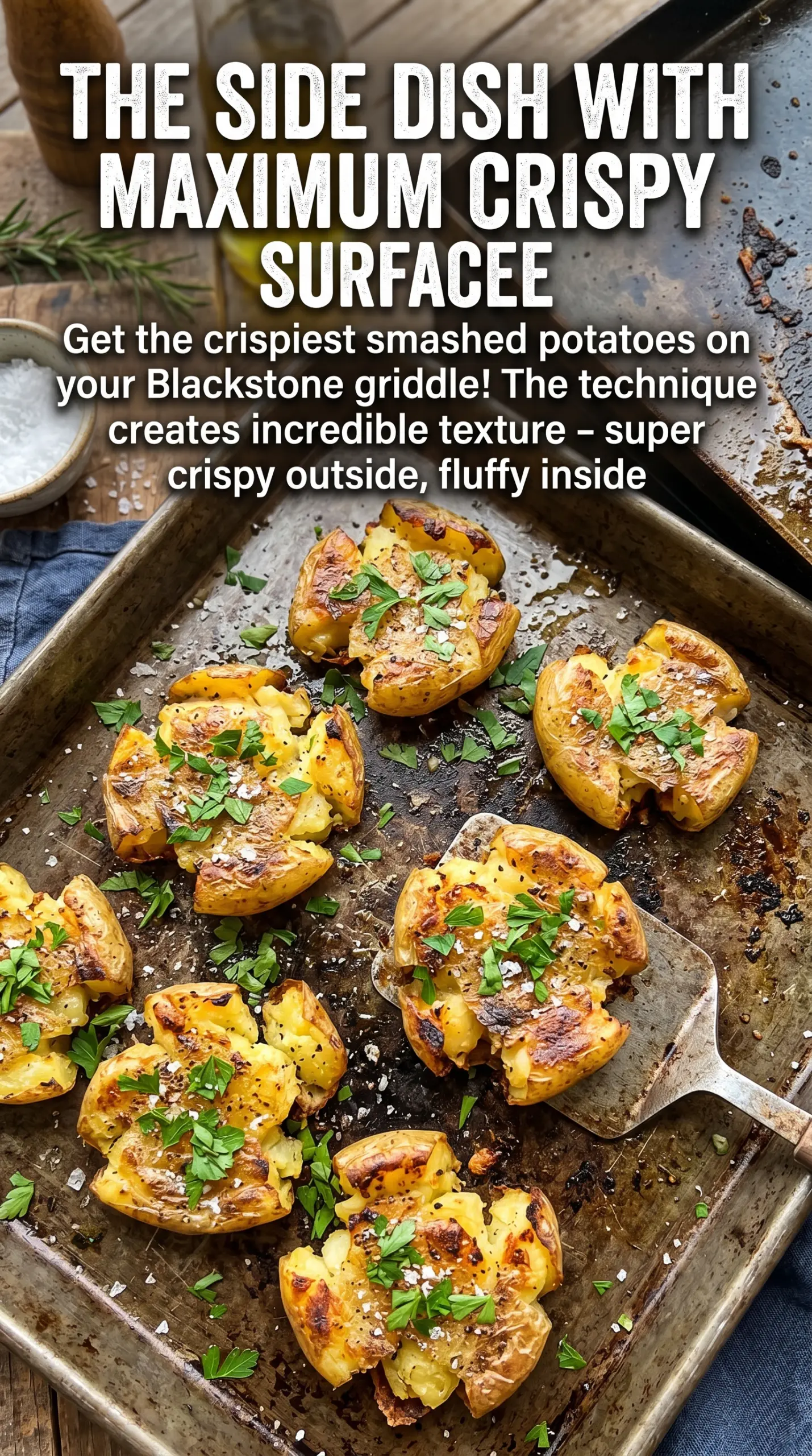 Blackstone smashed potatoes crispy golden loaded