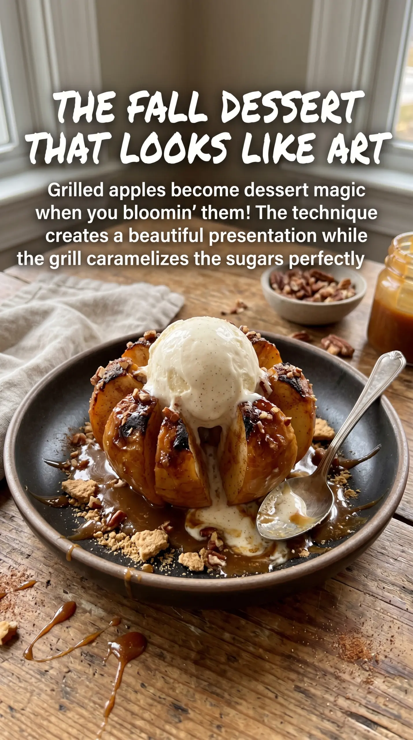 Bloomin' Grilled Apples cinnamon-butter caramelized dessert