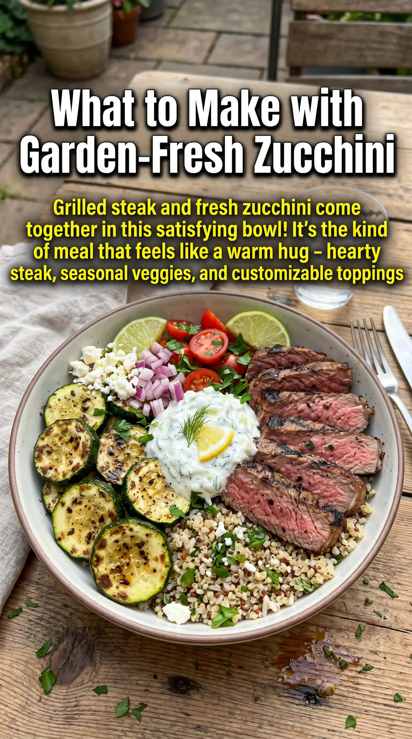 Cozy Grilled Steak Bowl with Zucchini steak bowl grilled vegetables