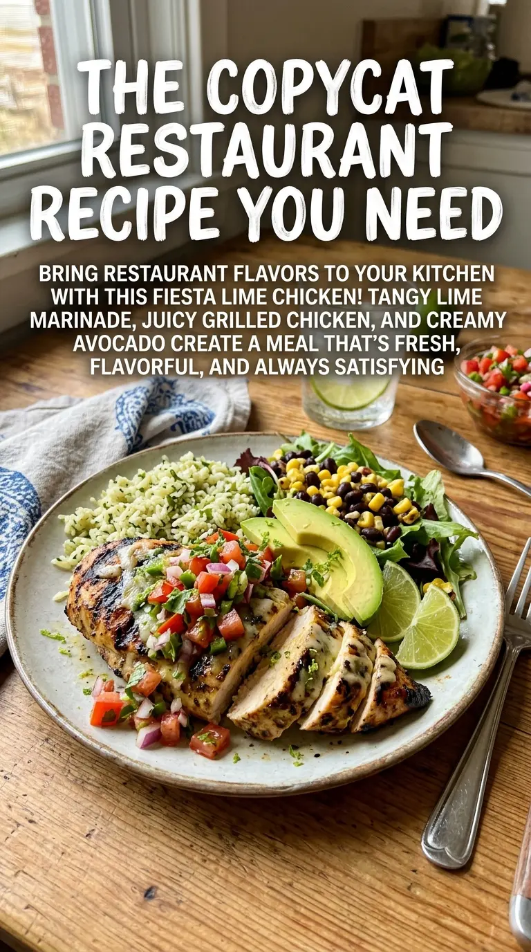 Fiesta Lime Chicken with Avocado lime-marinated fresh toppings