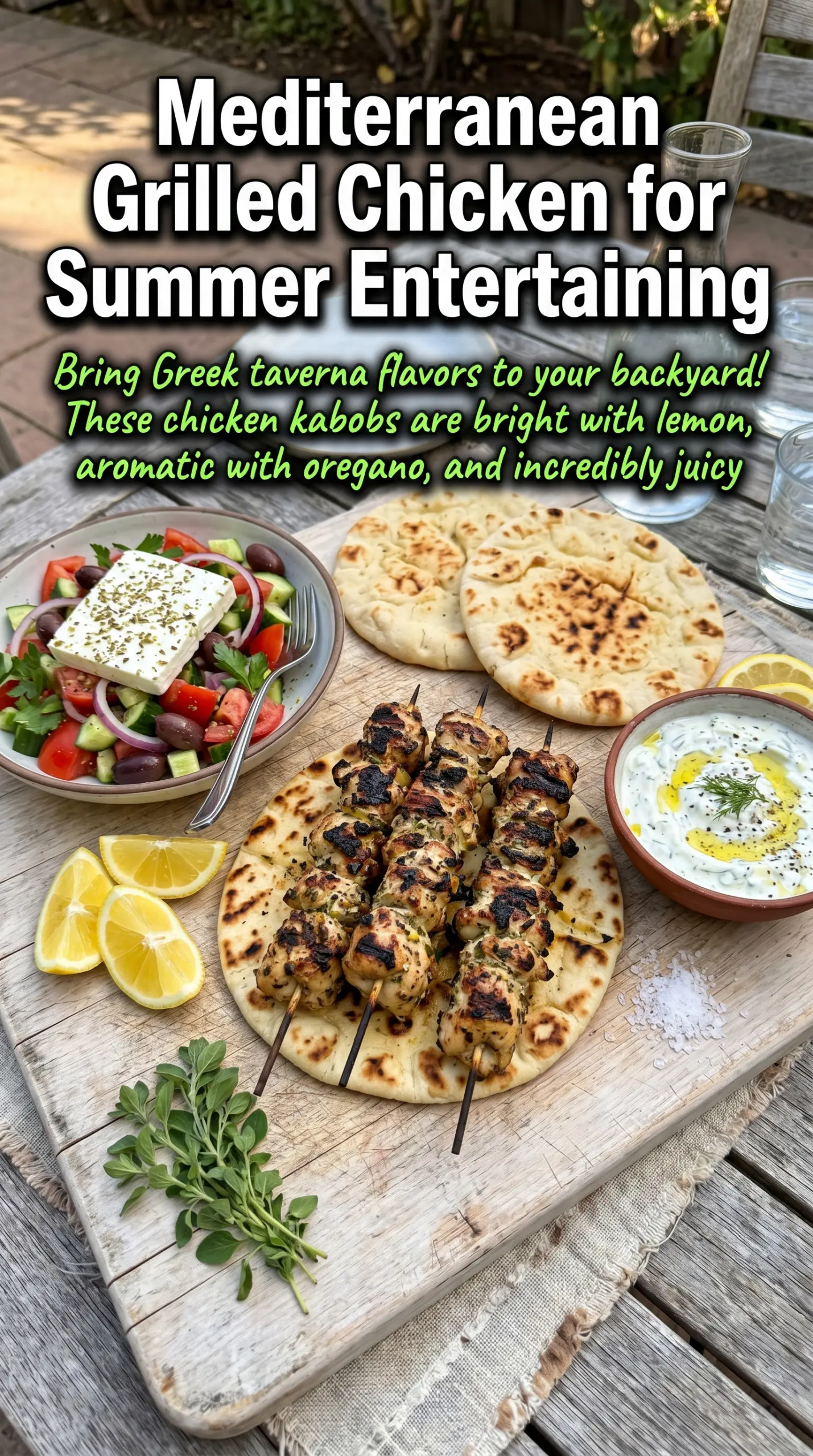 Greek Chicken Kabobs lemony grilled skewers