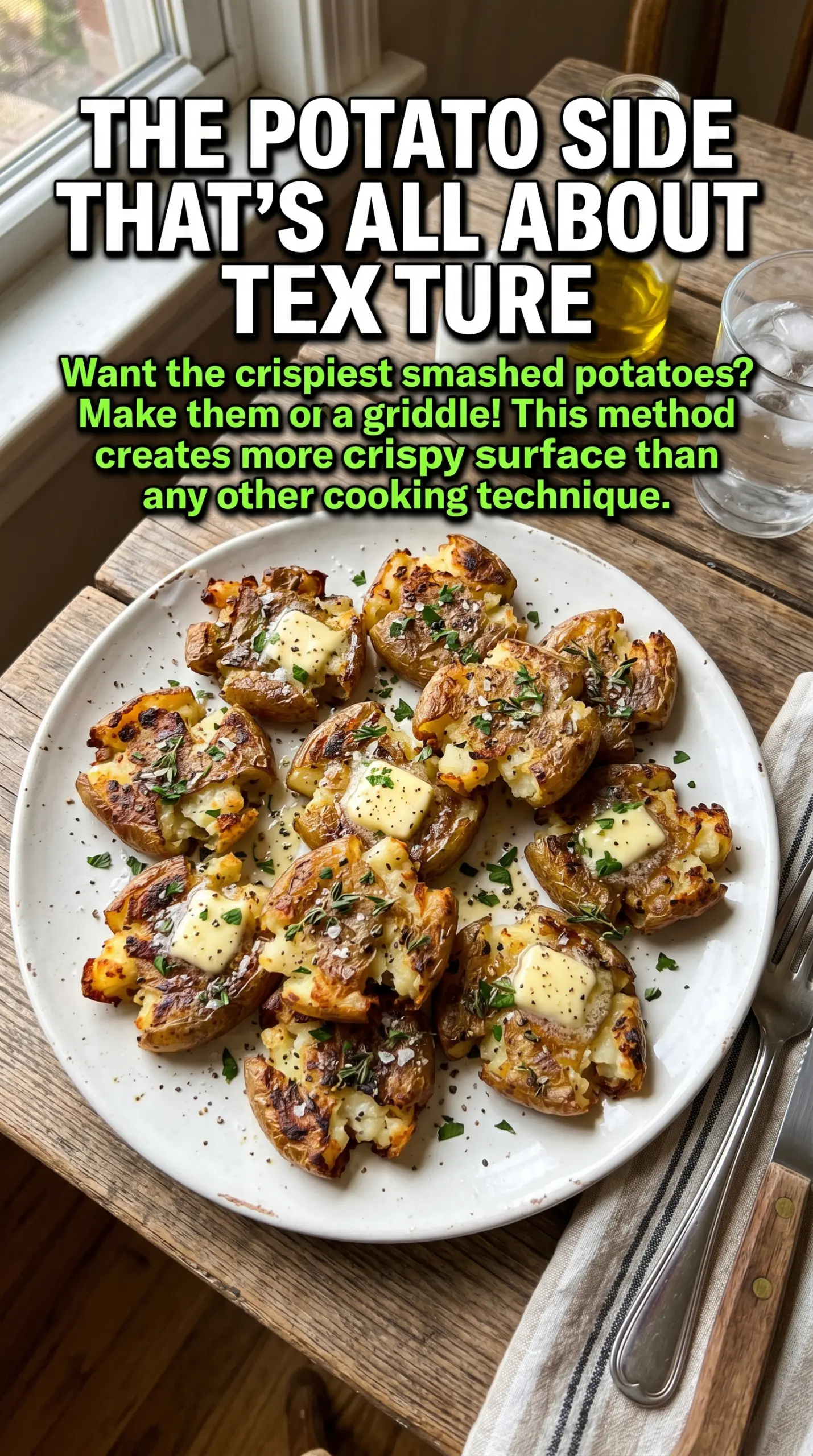 Griddle smashed potatoes crispy loaded