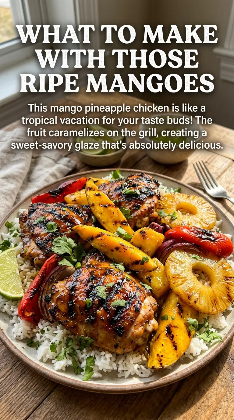 Grilled Mango Pineapple Chicken tropical caramelized juicy