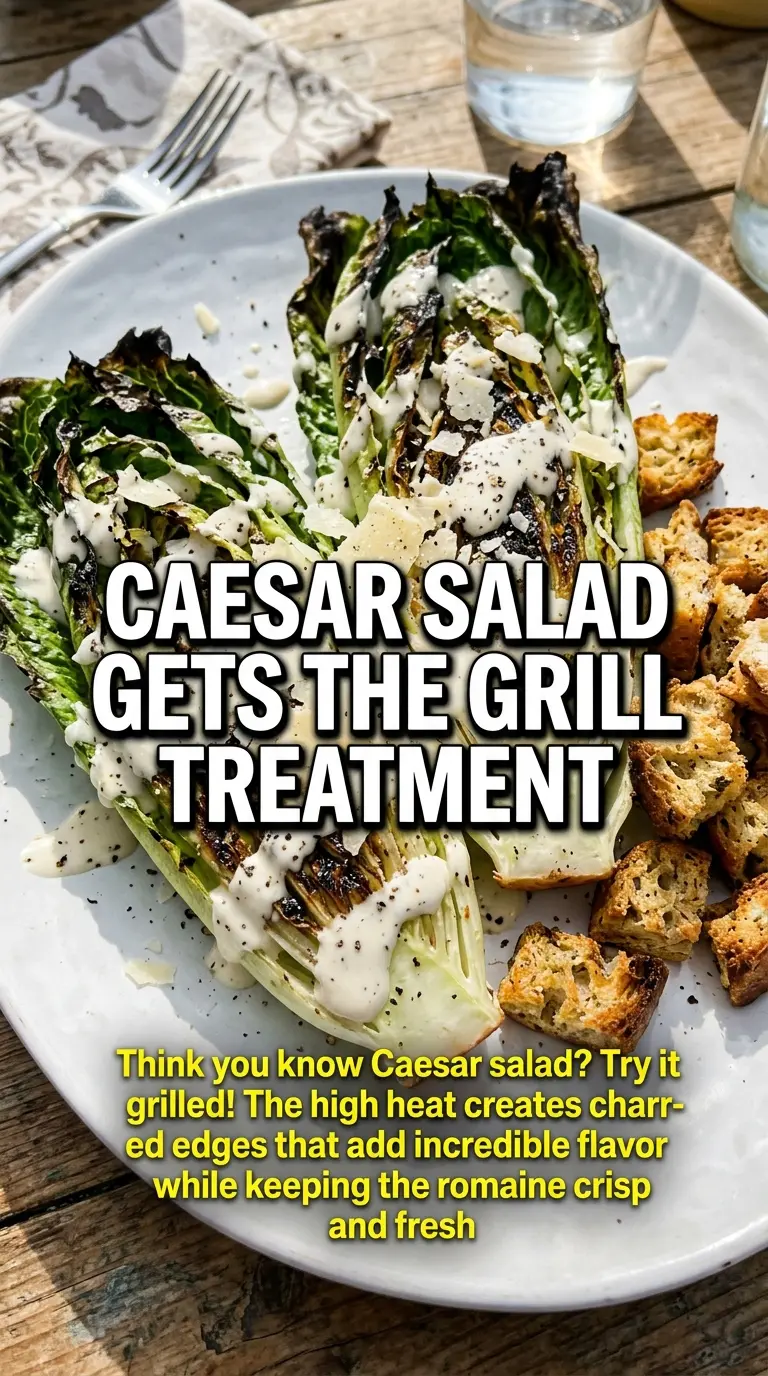 Grilled Caesar Salad charred romaine crispy