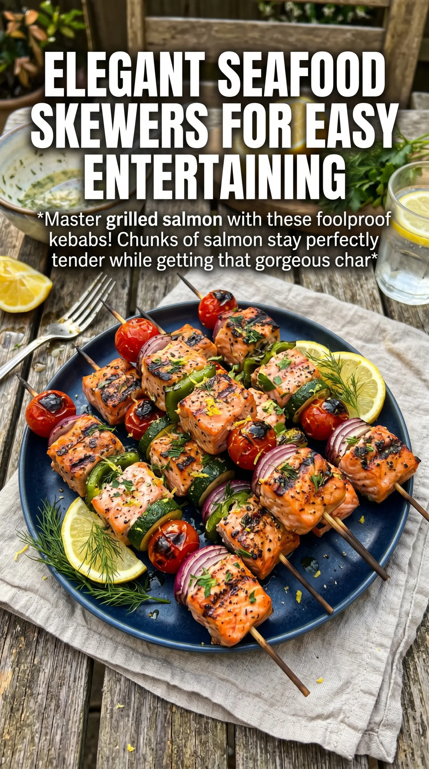 Grilled Salmon Kebabs tender lemon-herb