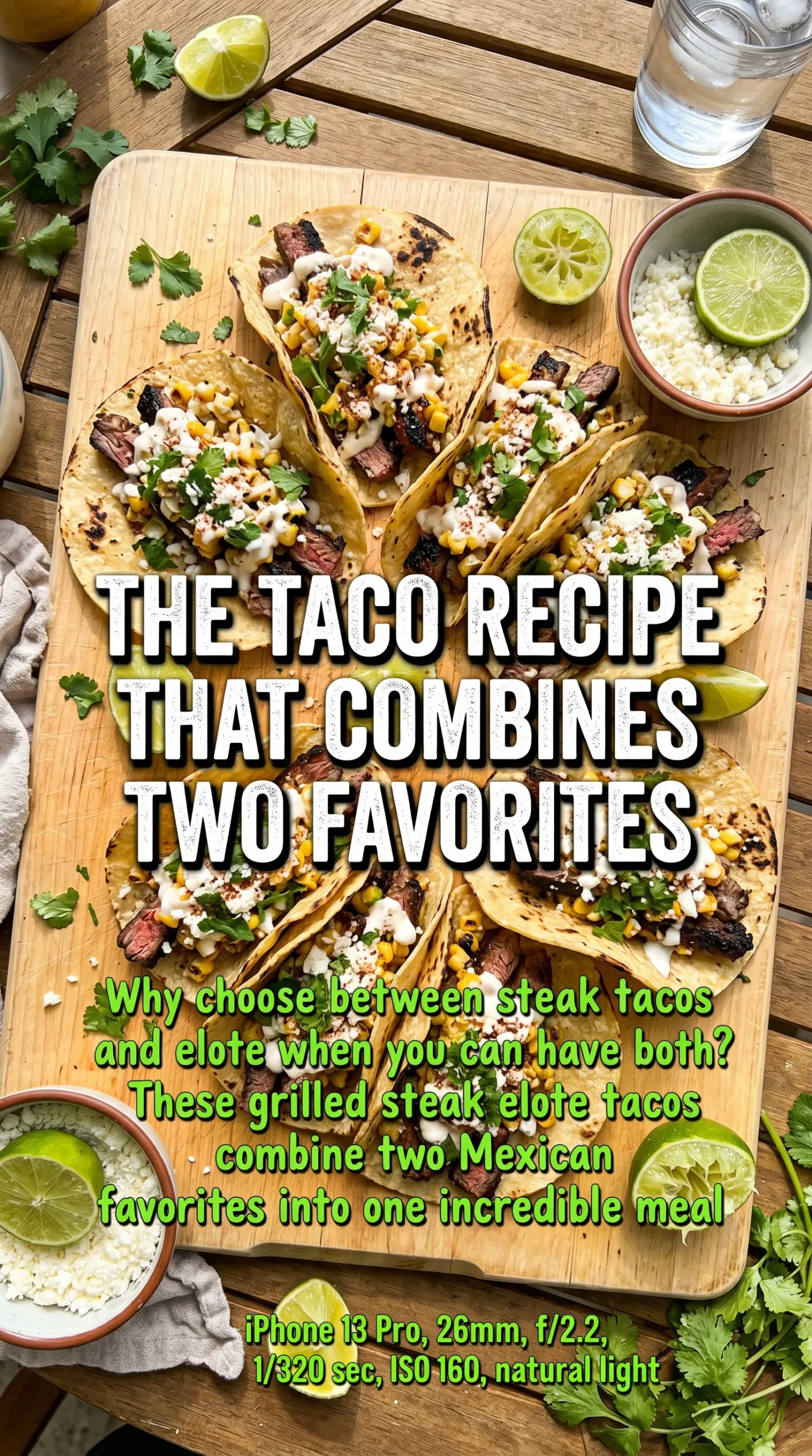 Grilled Steak Elote Tacos smoky creamy street corn