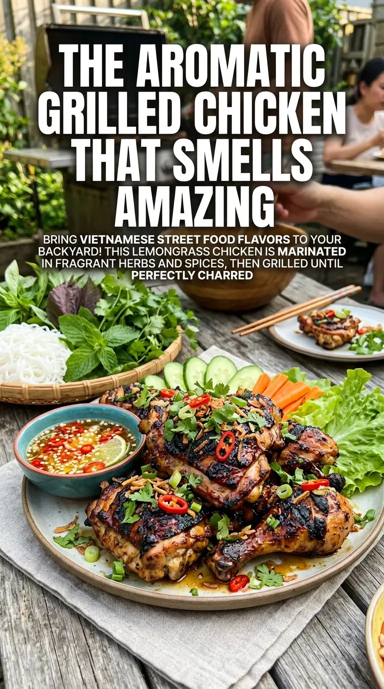 Grilled Vietnamese Lemongrass Chicken caramelized aromatic