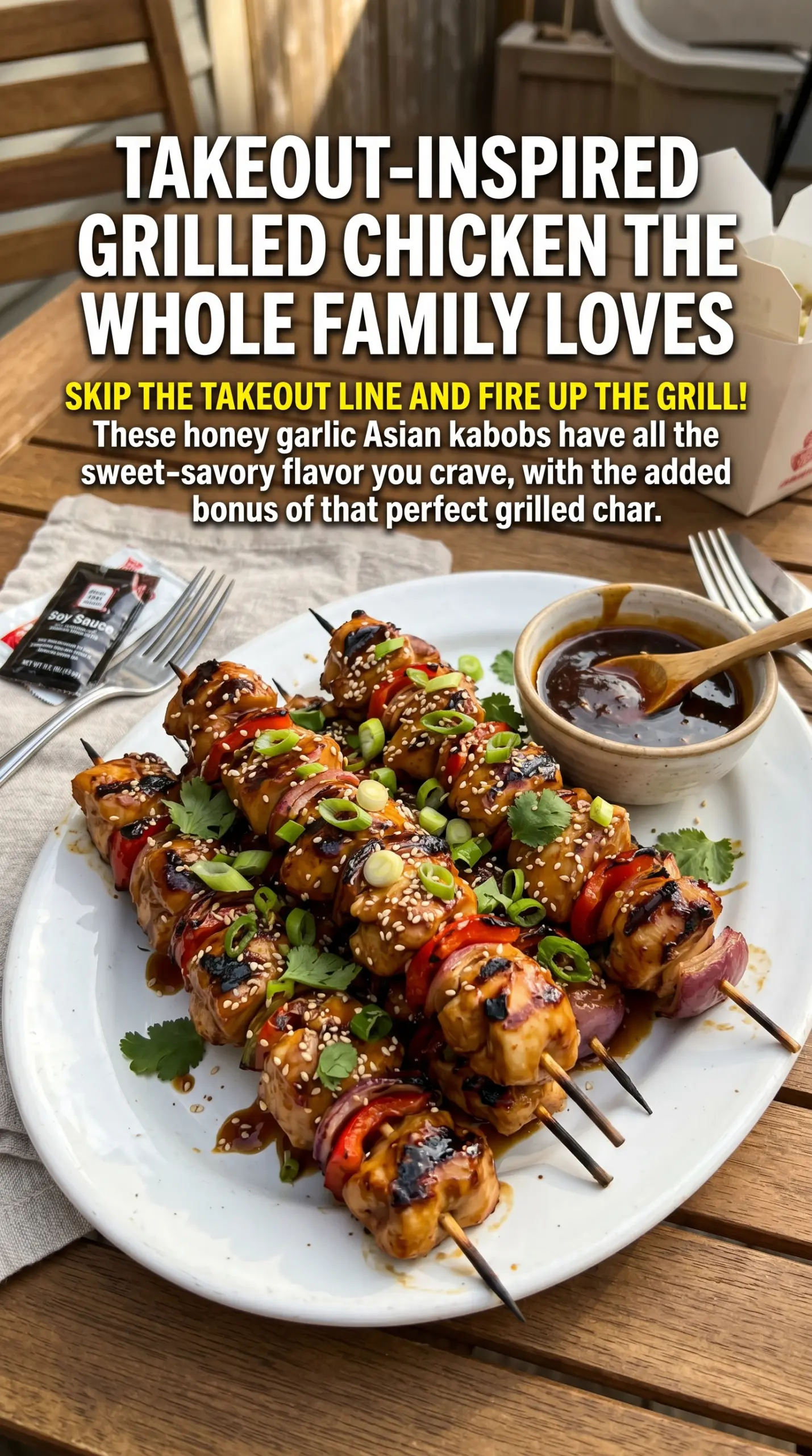 Honey Garlic Asian Chicken Kabobs glossy grilled skewers