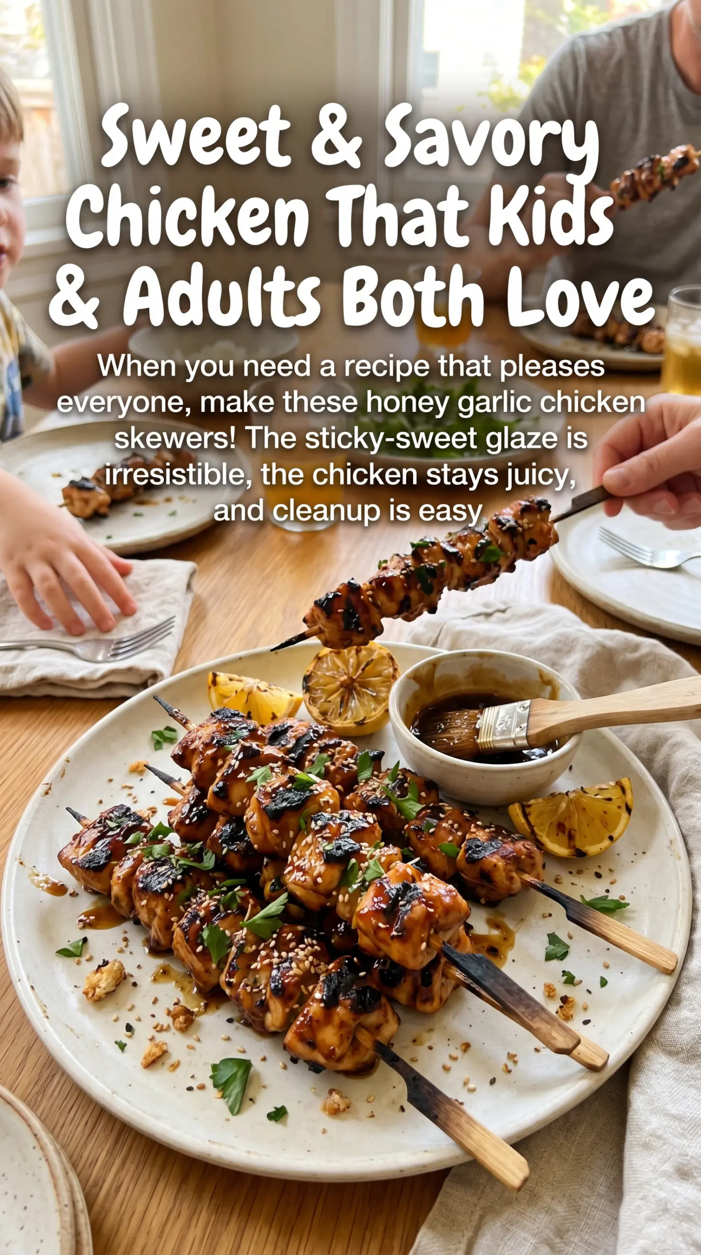 Honey Garlic Chicken Skewers sticky grilled