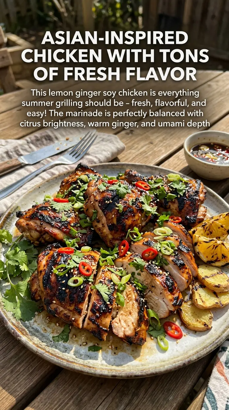 Lemon Ginger Soy Marinated Grilled Chicken bright aromatic